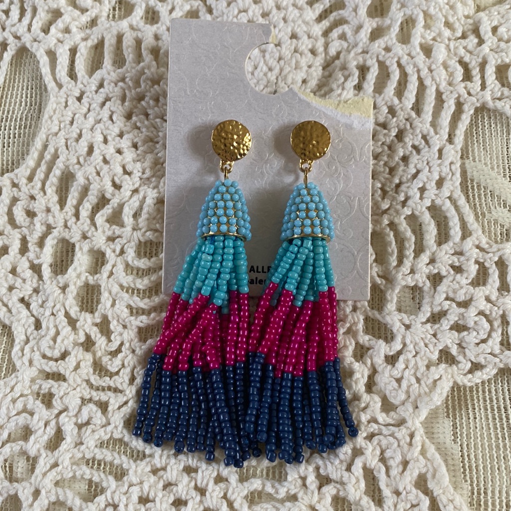 Walmart Hypo Allergenic Faux Gold Multi Colored Dangle Earrings